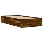 vidaXL Cadre de lit et tiroirs chêne fumé 100x200 cm bois d'ingénierie