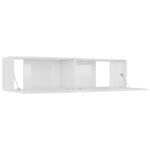 vidaXL Meuble TV Blanc brillant 120x30x30 cm Bois d’ingénierie