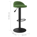 vidaXL Tabouret de bar Vert foncé Velours