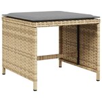 vidaXL Ensemble à manger de jardin coussins 13 Pièces mélange beige rotin