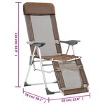 vidaXL Chaises de camping pliantes et repose-pied lot de 2 marron