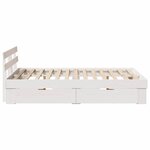 vidaXL Cadre de lit avec tiroir Blanc 140 x 190 cm Bois massif en pin