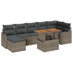 vidaXL Ensemble de canapé de jardin avec coussin 8 Pièces Gris
