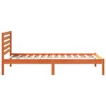 vidaXL Cadre de lit avec tête de lit Brun cire 75 x 190 cm Pin massif