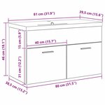 vidaXL Cabinet de salle de bain Chêne noir 80 x 38 5 x 46 cm