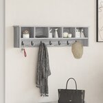 vidaXL Porte-manteau mural avec étagère Montage mural avec stockage Sonoma gris 100 x 16 x 26 cm