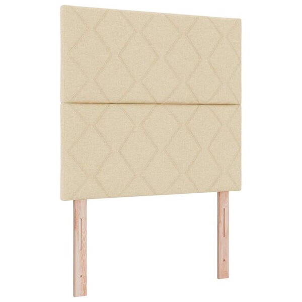 vidaXL Lit à ressorts avec matelas Crème 120 x 190 cm tissu