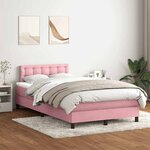 vidaXL Sommier à lattes de lit avec matelas rose 120x210 cm velours