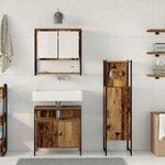 vidaXL Ensemble de mobilier de salle de bain avec étagère 3 Pièces Marron