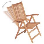 vidaXL Chaises inclinables de jardin 4 Pièces Bois de teck solide