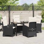 vidaXL Ensemble de salle à manger pour jardin 5 Pièces Noir polyrotin