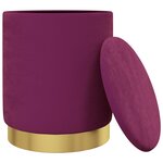 vidaXL Tabouret de rangement rond Violet Velours 31 x 37 cm