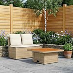vidaXL 2 Pièce Canapé du milieu de jardin avec table relevable
