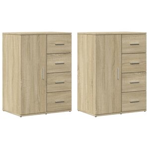 vidaXL Buffets 2 Pièces chêne sonoma 59x39x80 cm bois d'ingénierie