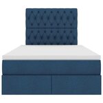 vidaXL Lit avec rangement et LED avec LED Bleu 120 x 200 cm Polyester