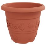 vidaXL Pot à fleurs rond 24 Pièces Rouge brique Ø 34 x 28 cm Plastique