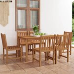 vidaXL Ensemble à manger de jardin 7 Pièces Bois de teck massif