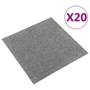 vidaXL Dalles de tapis de sol 20 Pièces 5 m² 50x50 cm Gris