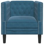 vidaXL Fauteuil Chesterfield bleu velours
