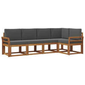 vidaXL Ensemble de canapés d'extérieur 5 pc Naturel et Anthracite