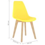 vidaXL Chaises à manger lot de 4 jaune plastique