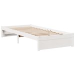 vidaXL Lit bibliothèque sans matelas blanc 90x190cm bois de pin massif