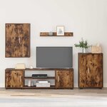 vidaXL Ensemble meuble TV 4 Pièces Chêne Fumé Bois d'ingénierie