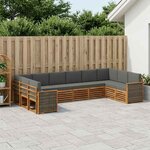 vidaXL Ensemble de canapé d'angle 7 Pièces Naturel et Anthracite