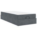 vidaXL Cadre de lit avec matelas Gris foncé 100 x 200 cm Velours