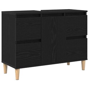 vidaXL Meuble de Lavabo de Salle de Bain Chêne noir 80 x 33 x 60 cm