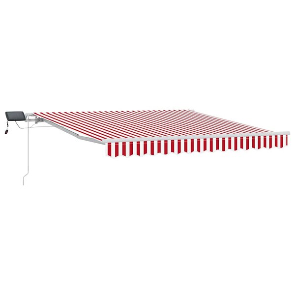 vidaXL Auvent Rétractable Rouge et Blanc 300 x 250 cm Tissu et acier