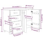 vidaXL Buffet HAMAR Gris foncé 113x40x80 cm Bois massif de pin