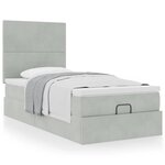 vidaXL Cadre de lit ottoman et matelas gris clair 90x190 cm velours