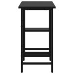 Bureau table poste de travail meuble d'ordinateur informatique étude d'ordinateur 80 x 40 x 72 cm MDF et métal noir 02_0023748