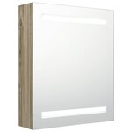 vidaXL Armoire de salle de bain à miroir LED chêne 50x14x60 cm