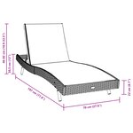 vidaXL Chaise Longue Noir Poly Rattan et Textilène