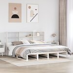 vidaXL Lit bibliothèque sans matelas blanc 200x200 cm bois massif