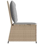 vidaXL Canapé de jardin avec coussin Beige et gris polyrotin