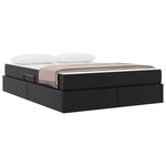 vidaXL Lit avec rangement et matelas avec matelas 2 Pièces Noir Cuir