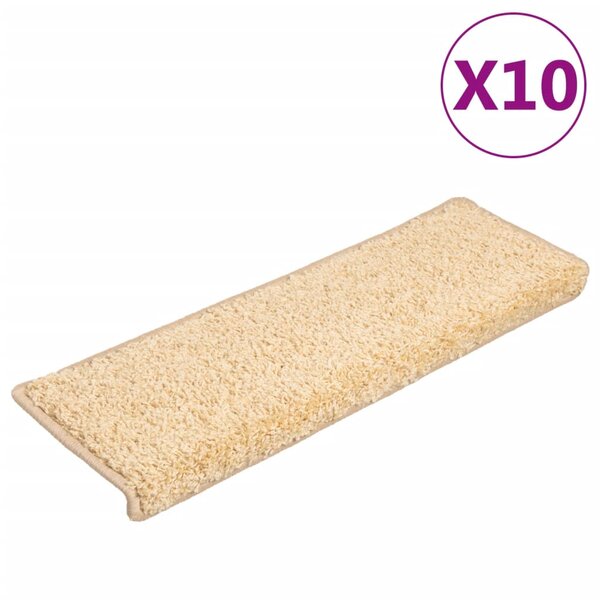 vidaXL Tapis d'escalier 10 Pièces 65x21x4 cm Marron