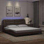 vidaXL Cadre de lit avec LED sans matelas marron 180x200 cm