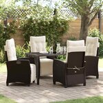 vidaXL Ensemble de salle à manger pour jardin 5 Pièces Marron polyrotin