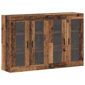 vidaXL Armoires Murailles 2 Pièces Bois ancien 69 5 x 34 x 90 cm