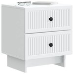 vidaXL Cabinet de chevet avec tiroir 2 Pièces Blanc 43 x 34 5 x 47 5 cm