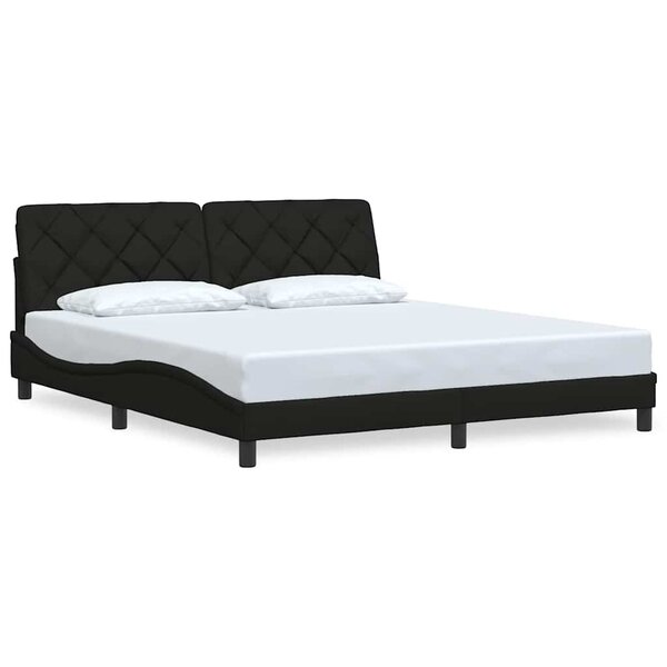 vidaXL Cadre de lit sans matelas noir 180x200 cm tissu