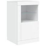 vidaXL Buffet avec lumières LED blanc 123x37x67 cm