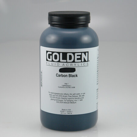 Peinture Acrylic FLUIDS Golden 946 ml Noir Carbone S1