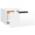 vidaXL Tables de chevet murales 2 Pièces blanc brillant 34x30x20 cm
