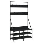 vidaXL Porte-vêtements et rangement des chaussures noir 100x40x184 cm