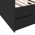 vidaXL Lit de jour avec tiroirs noir 90x190 cm bois d'ingénierie